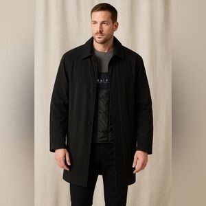 Ralph Lauren Men’s Black Overcoat L – Removable Liner